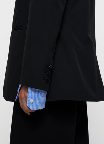 double cuff travel blazer | black