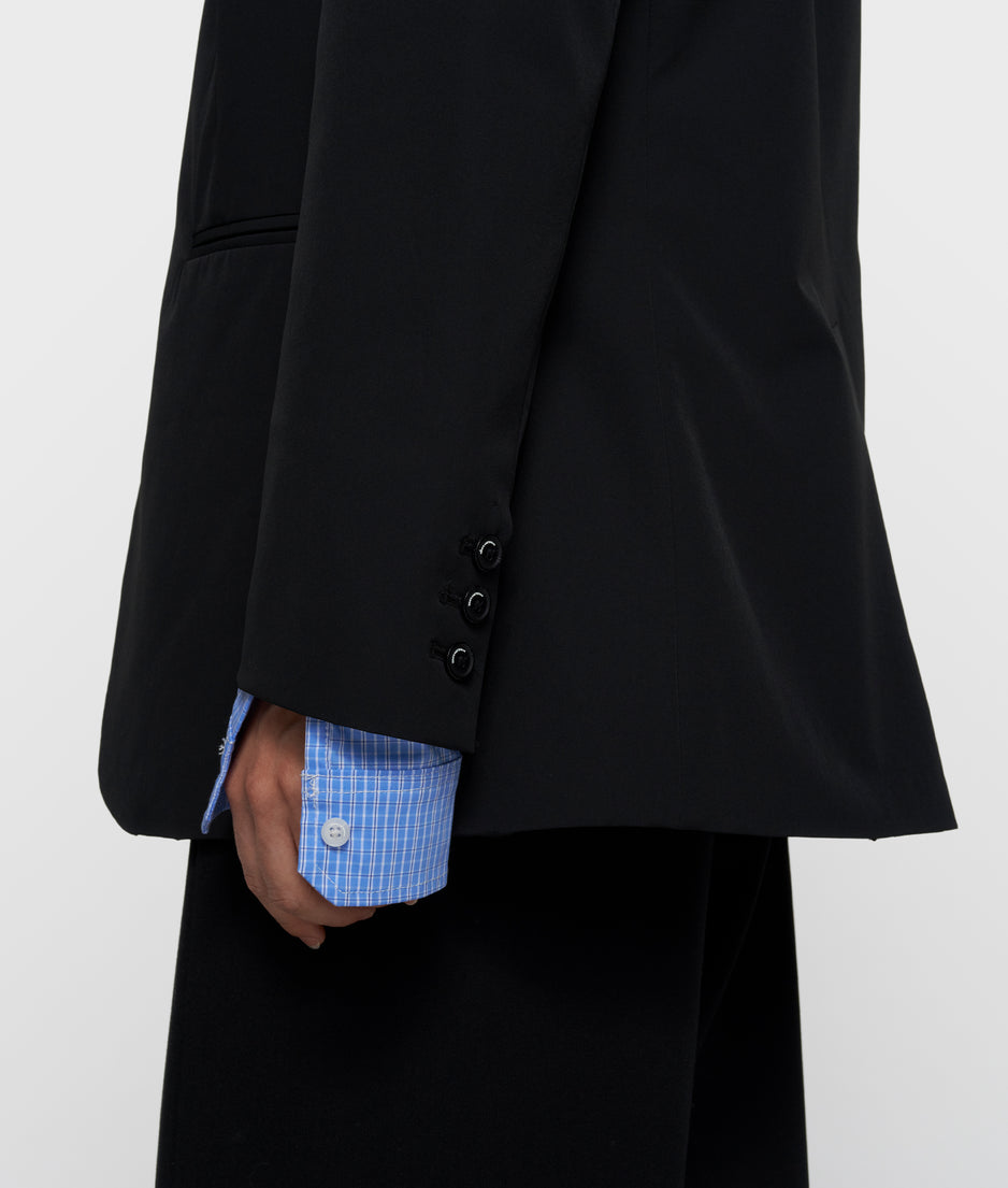 double cuff travel blazer | black