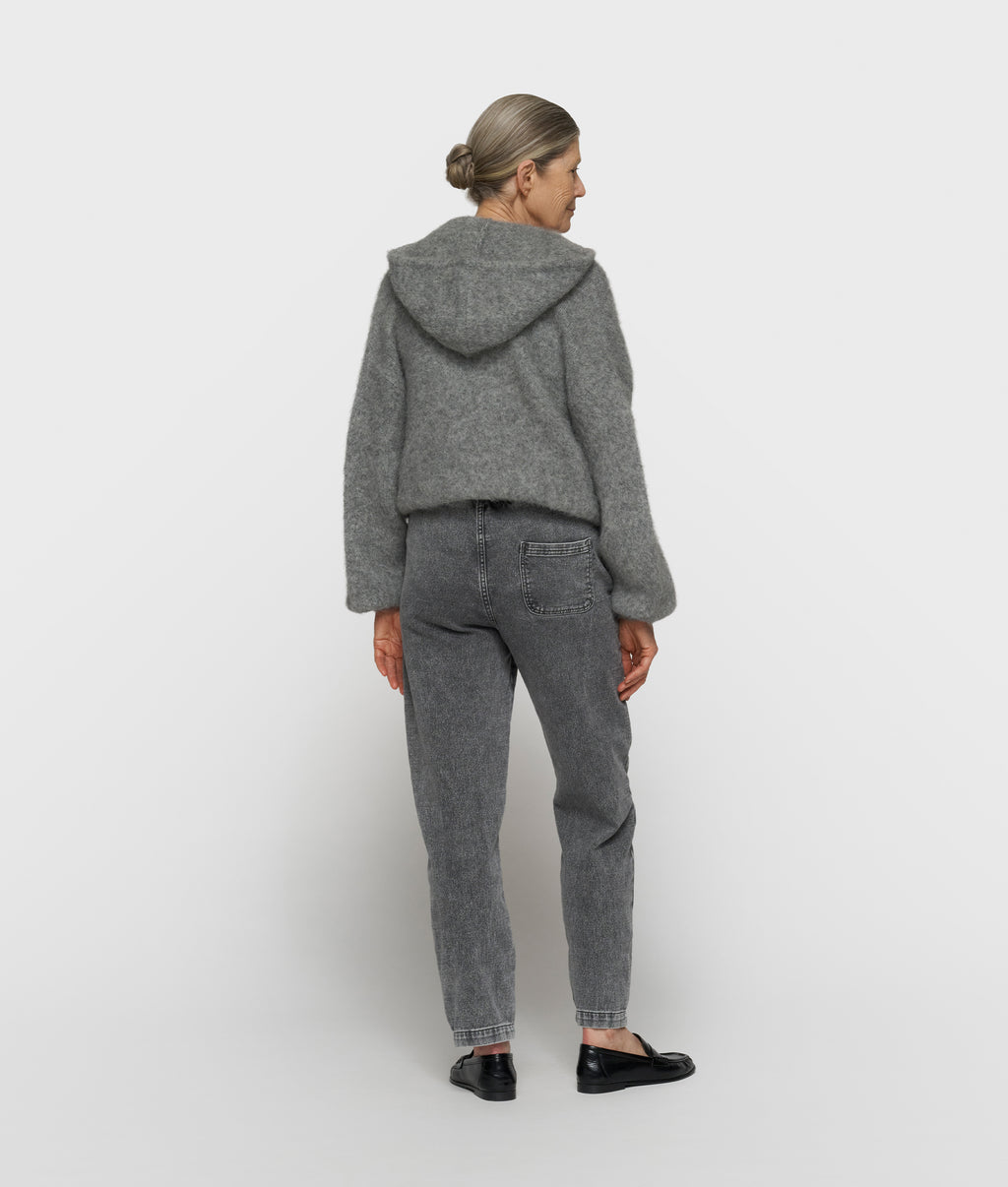 Strickpullover mit Kapuze | grey melee