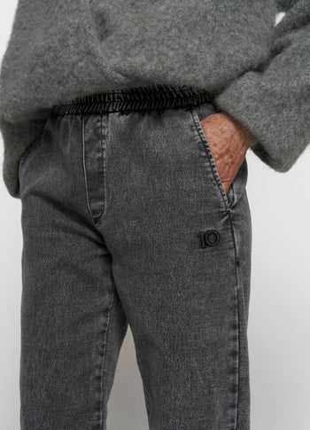 easy pants jog denim | black