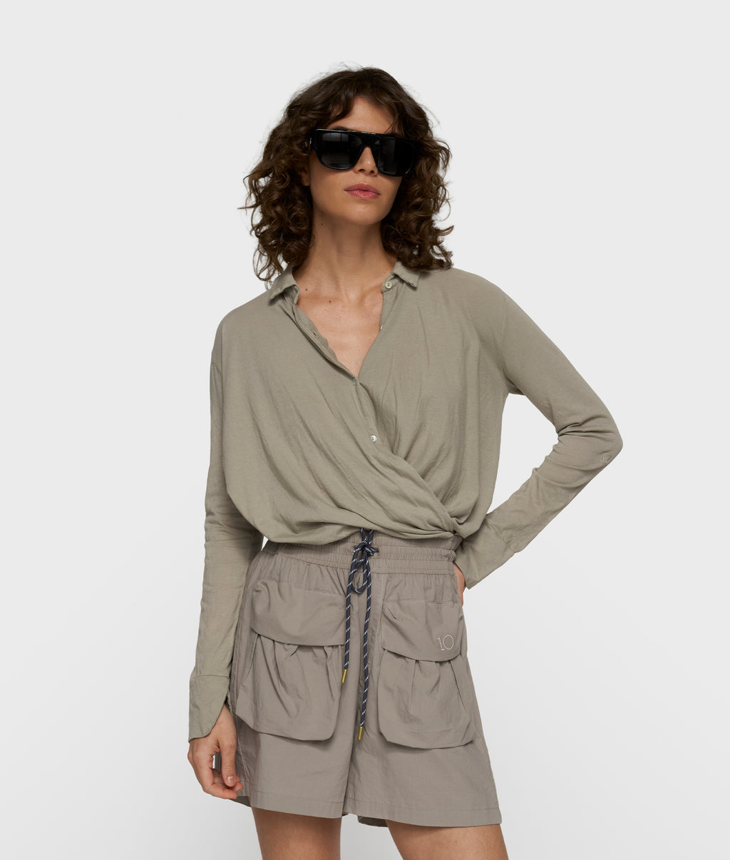 wrap blouse | fog