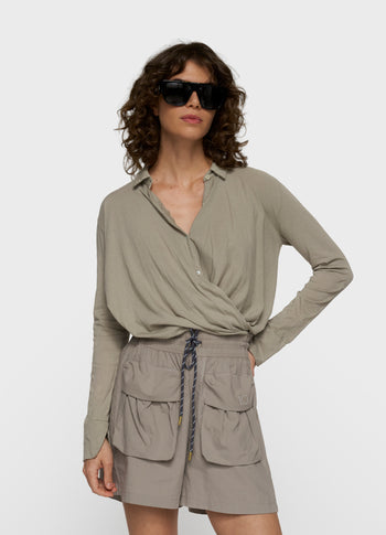 wrap blouse | fog