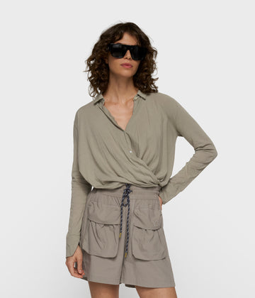 wrap blouse | fog