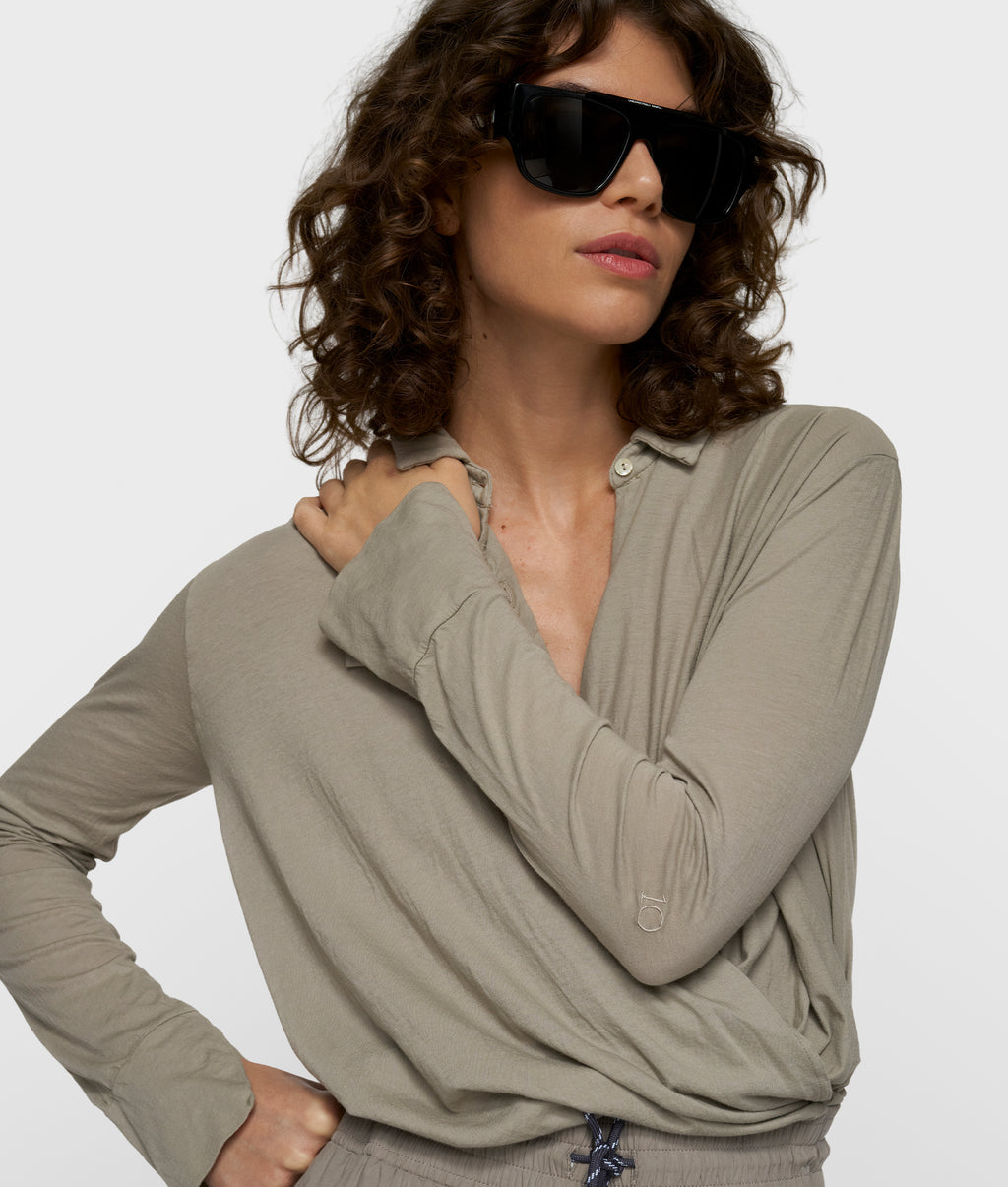 wrap blouse | fog