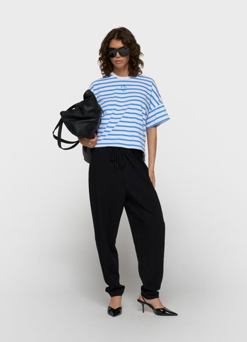wide tee stripes | white/ultramarine