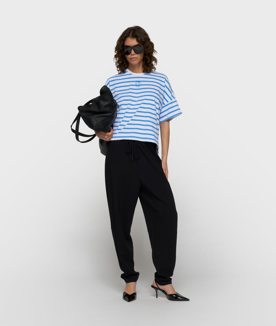 wide tee stripes | white/ultramarine