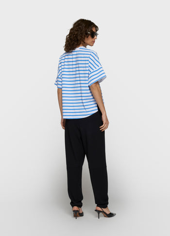 wide tee stripes | white/ultramarine