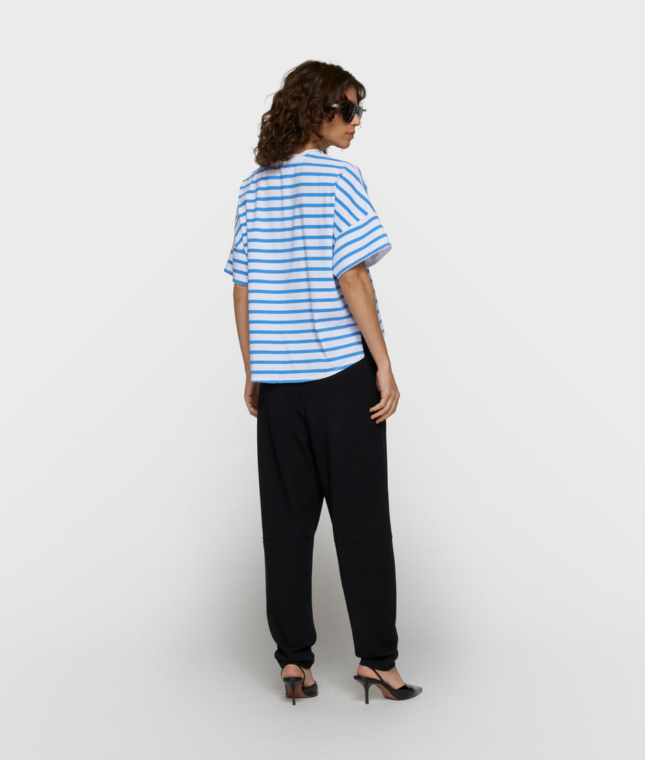 wide tee stripes | white/ultramarine
