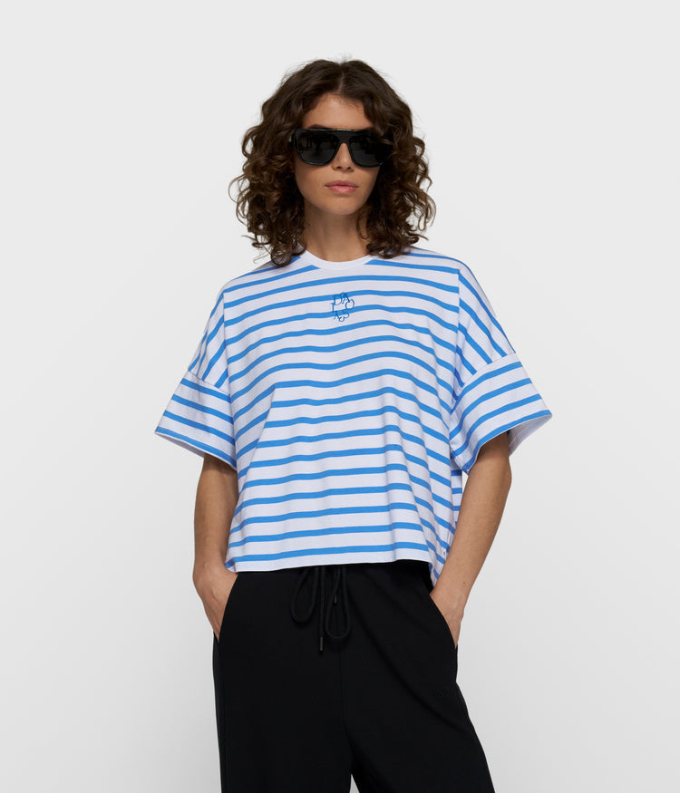 wide tee stripes | white/ultramarine