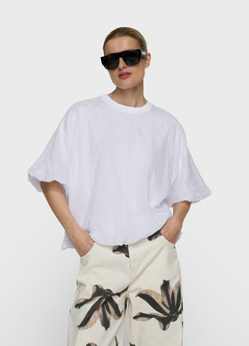 balloon blouse | white