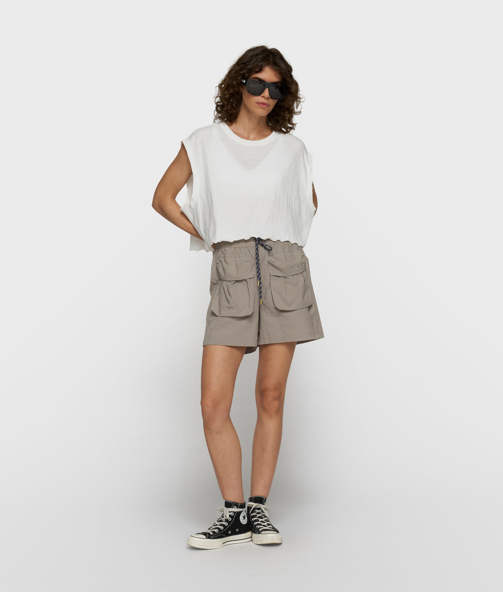 round neck tee | ecru