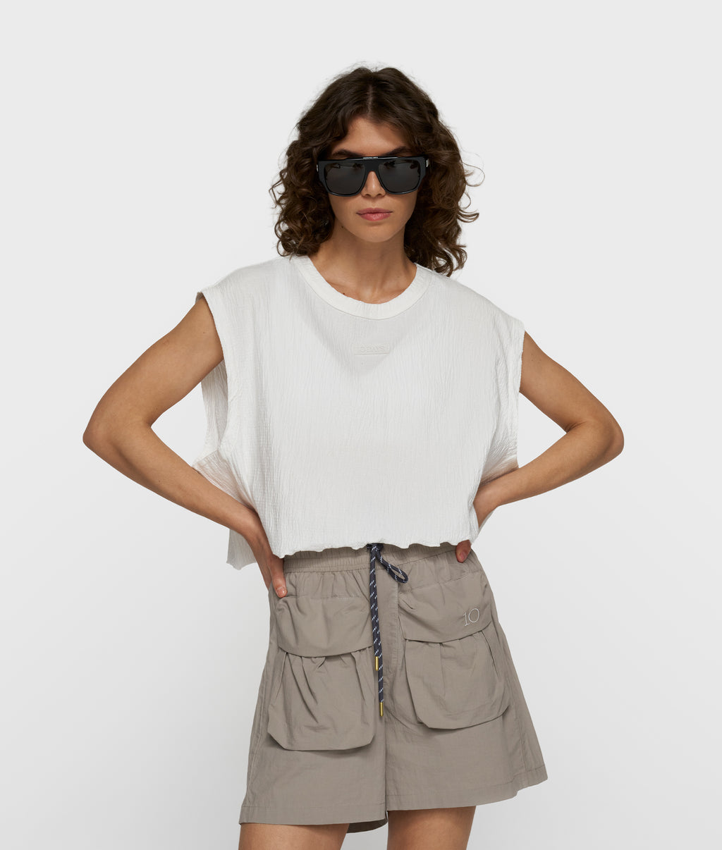 round neck tee | ecru