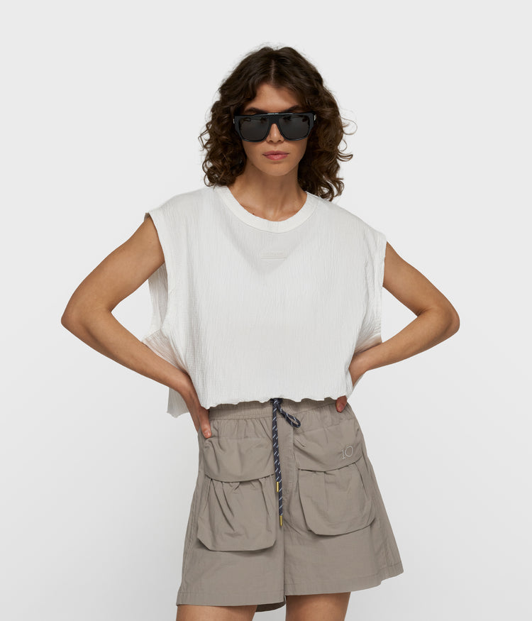 round neck tee | ecru