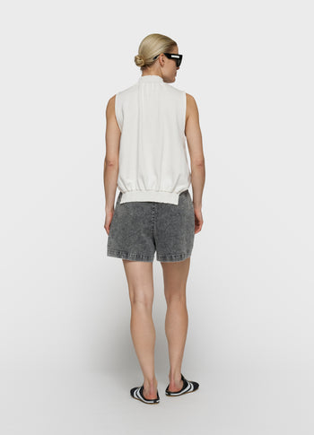 utility shorts jog denim | black