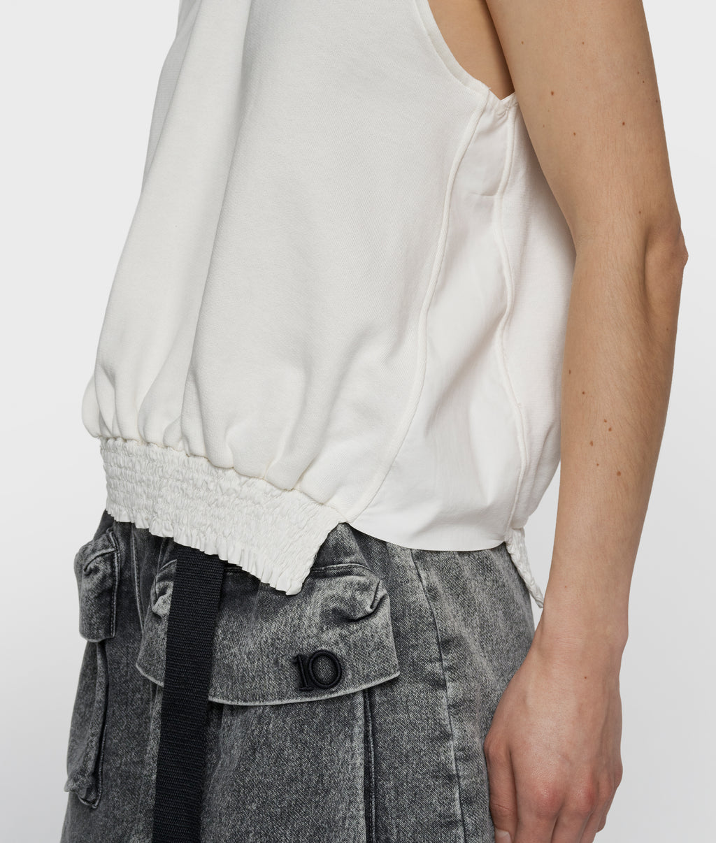 smocked top | ecru