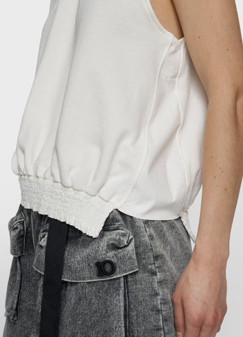 smocked top | ecru
