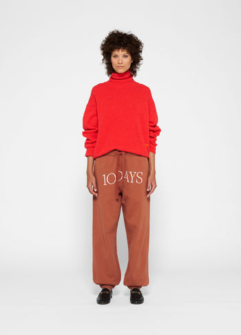 turtleneck sweater knit | coral red