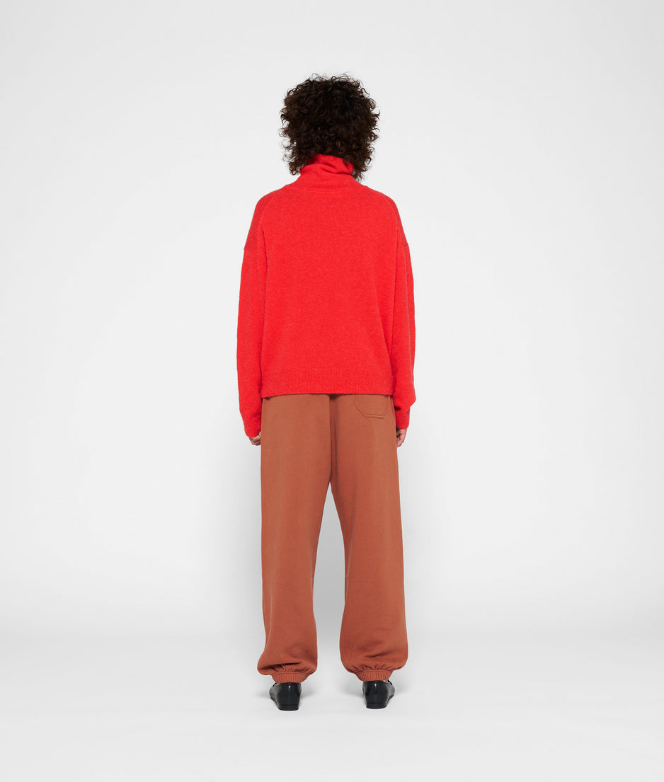 turtleneck sweater knit | coral red