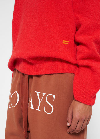 turtleneck sweater knit | coral red