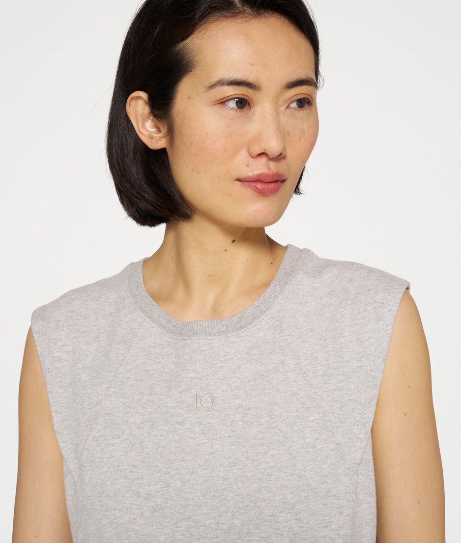 easy sleeveless dress | light grey melee