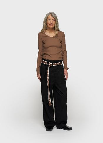 strap salopette twill tencel | black
