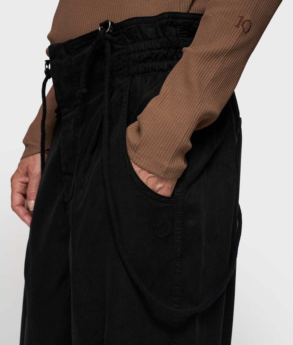 strap salopette twill tencel | black
