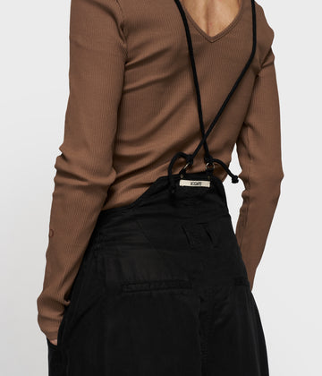 v-neck long sleeve ballet top | truffle