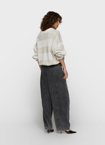 balloon sweater stripes | soft white melee
