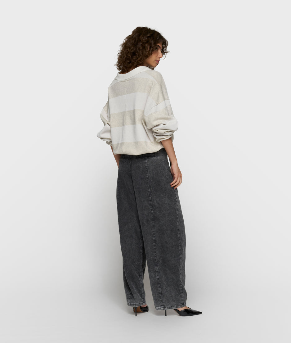 balloon sweater stripes | soft white melee