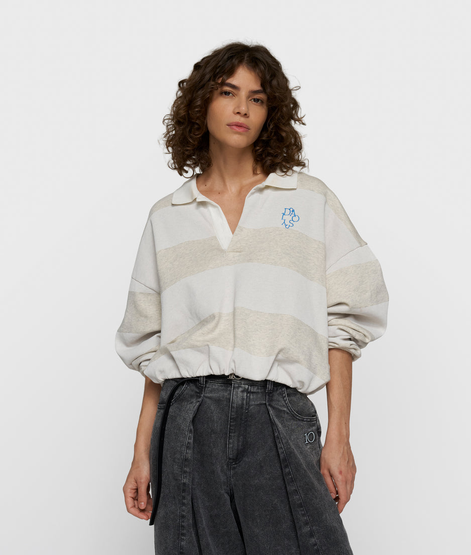 balloon sweater stripes | soft white melee