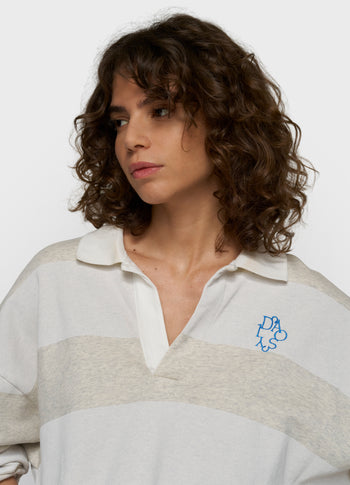 balloon sweater stripes | soft white melee