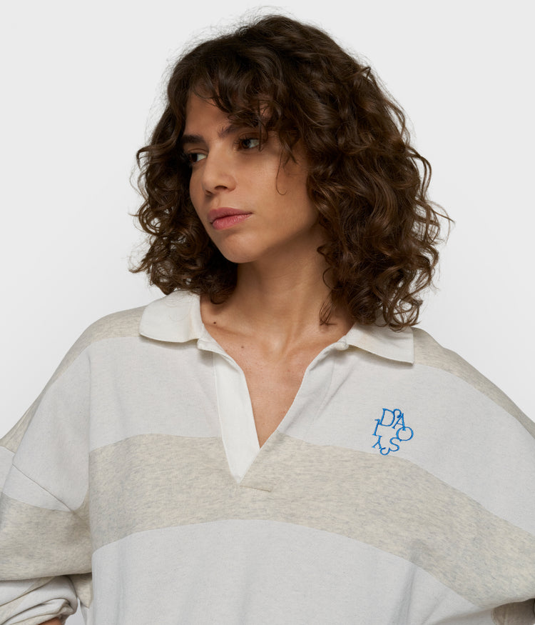 balloon sweater stripes | soft white melee