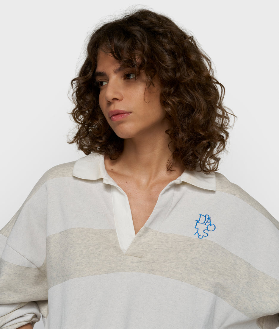 balloon sweater stripes | soft white melee
