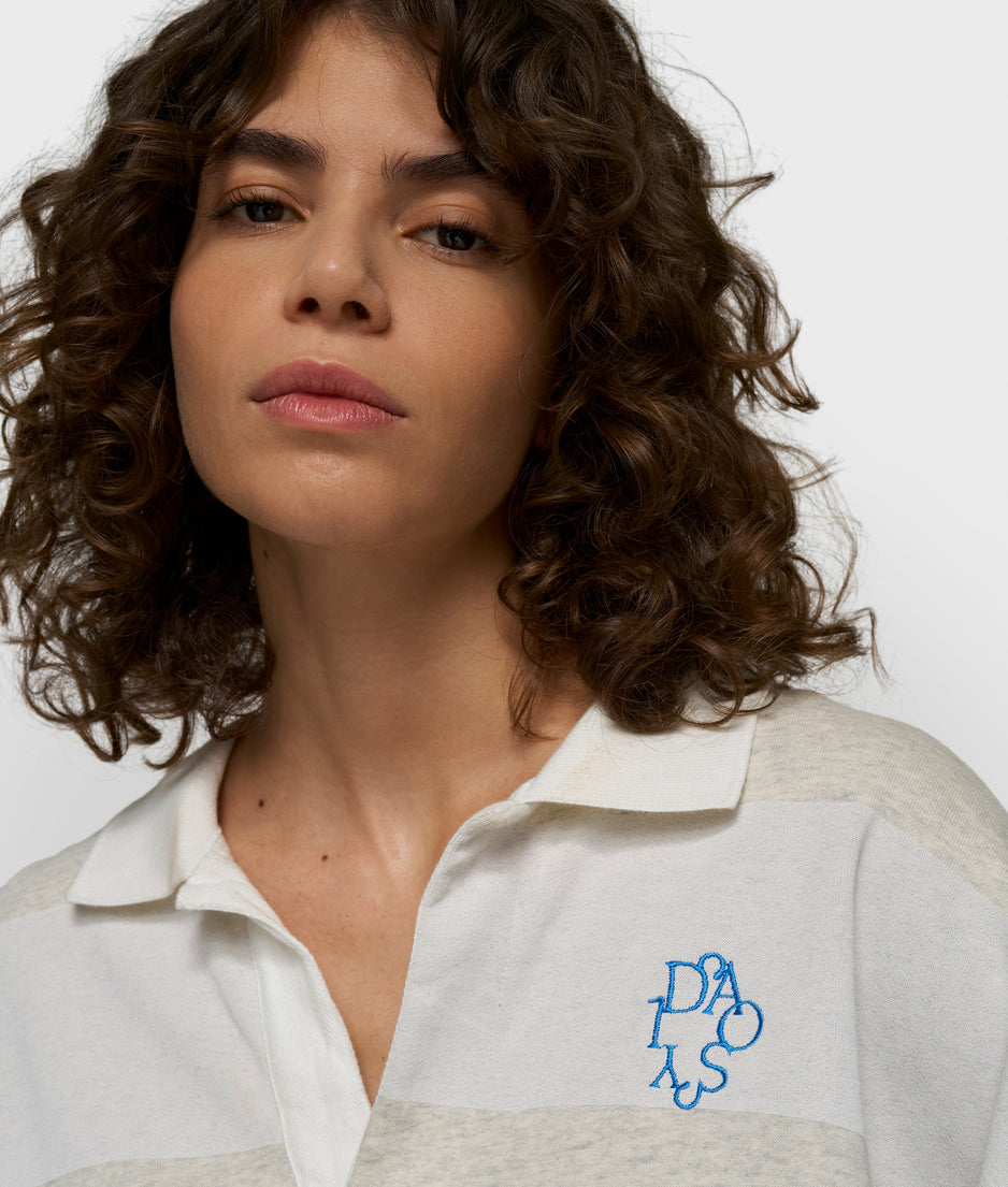 balloon sweater stripes | soft white melee
