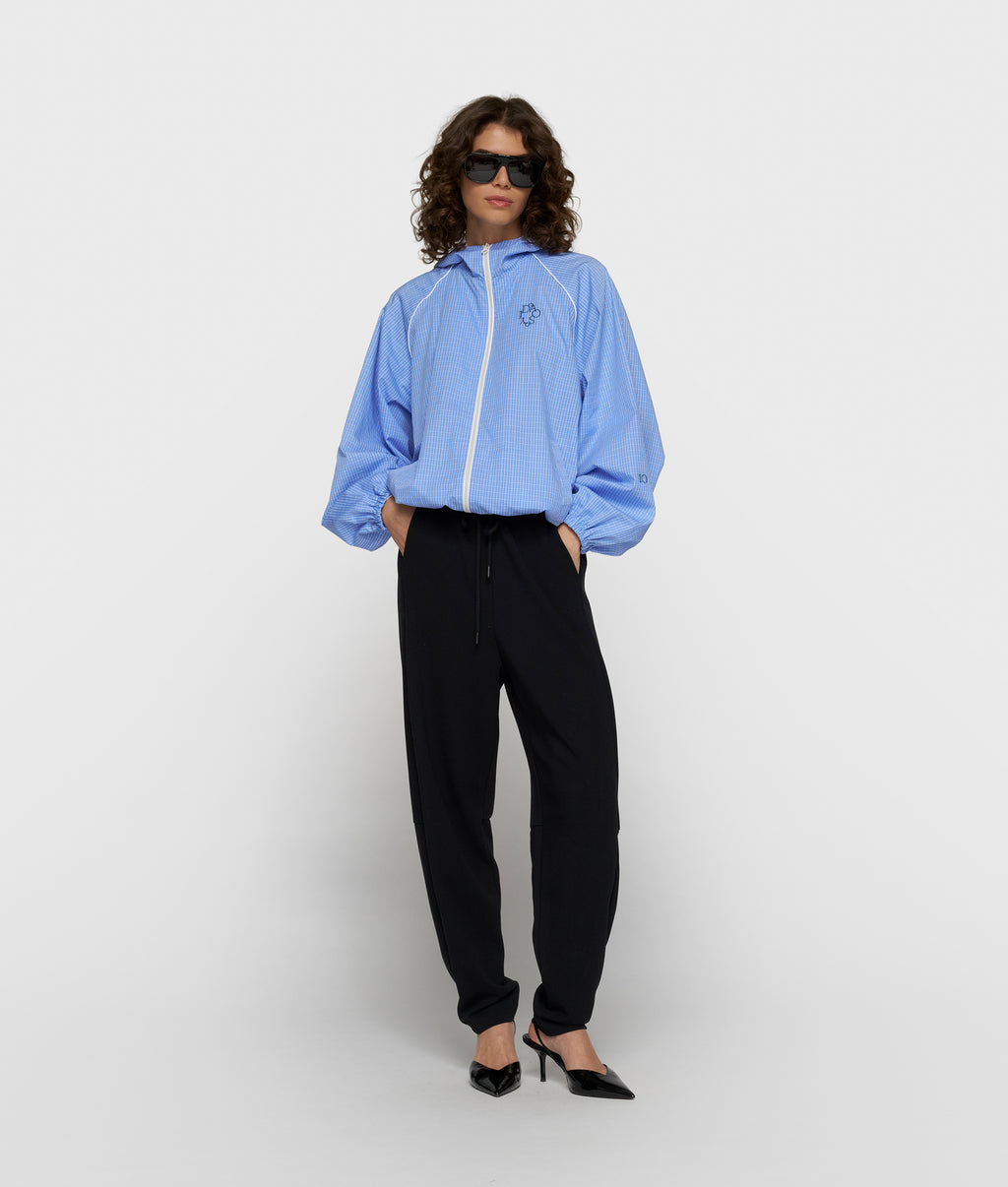 hooded jacket check | ultramarine
