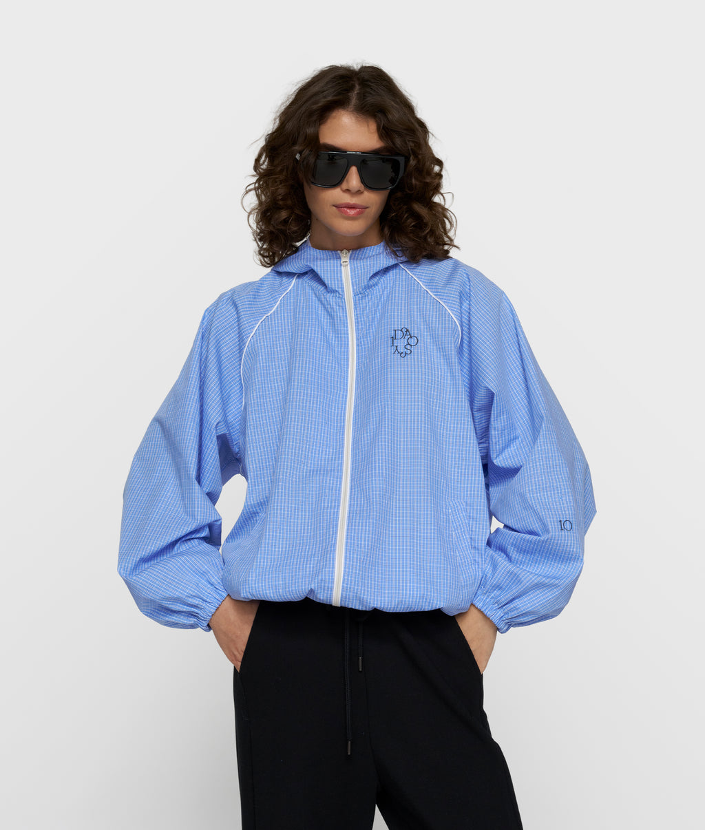 hooded jacket check | ultramarine
