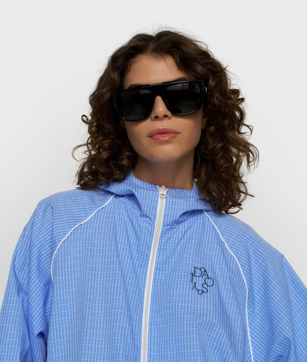 hooded jacket check | ultramarine