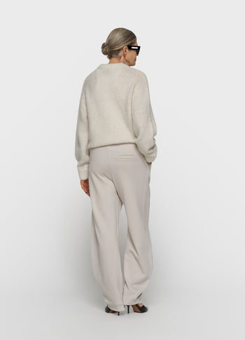 hairy knit cardigan | ecru