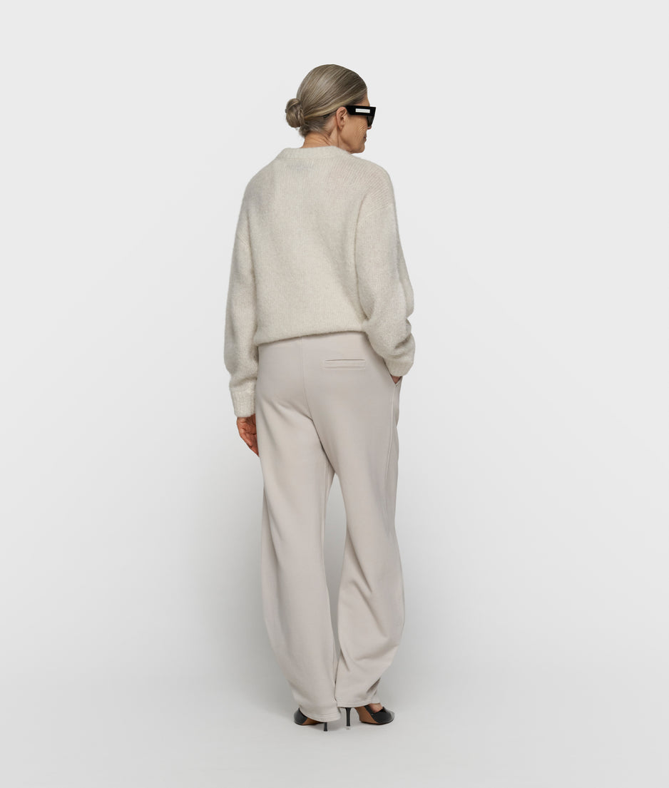 hairy knit cardigan | ecru
