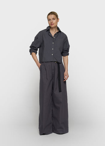 wide pants jog twill | steel blue