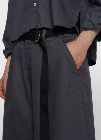 wide pants jog twill | steel blue