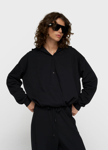 balloon wrap hoodie | black