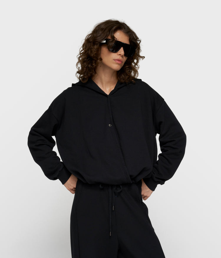 balloon wrap hoodie | black