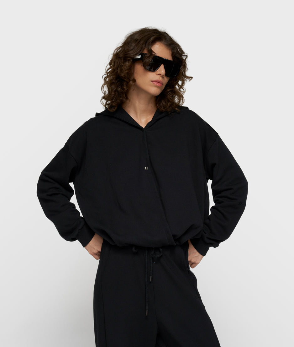 balloon wrap hoodie | black