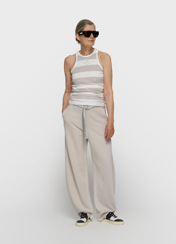 tank top rib stripes | white/stone