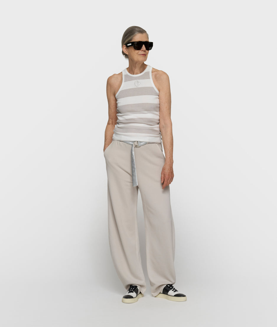 tank top rib stripes | white/stone