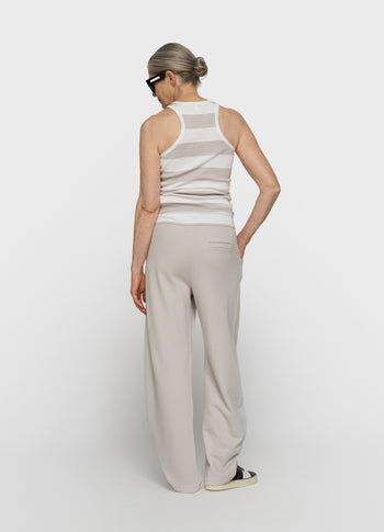 tank top rib stripes | white/stone