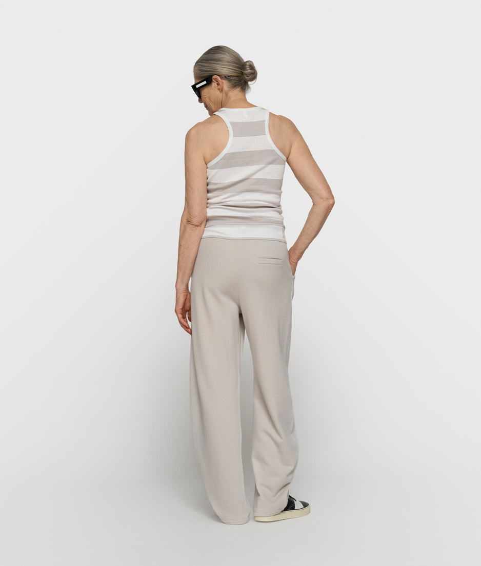 tank top rib stripes | white/stone