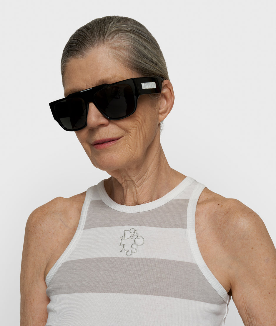 tank top rib stripes | white/stone