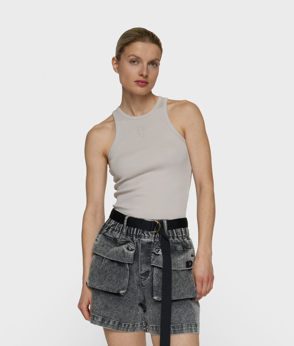 tank top rib | stone